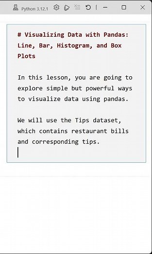 01 Introduction to Visualizing Data with Pandas: Line, Bar, Histogram, and Box Plots