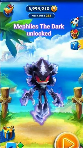 Mephiles The Dark unlocked - Sonic Dash