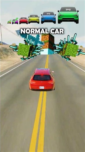 Big & Small Car vs Grass Block & Sword Minecraft