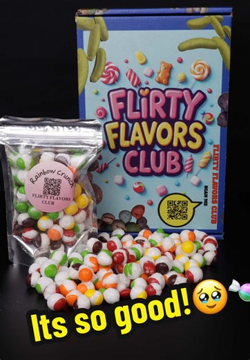 Flirty flavors club has individual freeze dried skittles!🥹🍬🔥 @@JustinChopelas##candy##freezedriedcandyshop##fyp##chopelasreviews##asmr