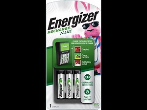 Energizer Rechargeable AA and AAA Battery Charger with 4 AA NiMH Rechargeable Batteries