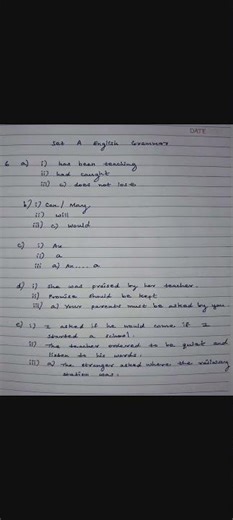 HBSE Class 12 English Board Exam 25 - 02 - 2026 | English Grammar Set A | Answer Key | Grammar |