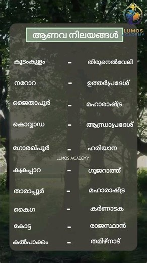 NUCLEAR POWER PLANTS| GEOGRAPHY | KERALA PSC | LUMOS ACADEMY|