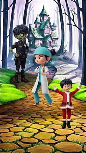 zombie police VS Doctor battle dance 🧟‍♀️💃🧟‍♀️ #shorts #cartoon #dance #funny #comedy