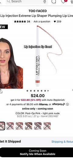 Too Faced Lip Injection Lip Liner: Plump & Contour Your Lips