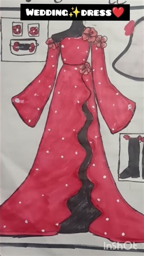 :)_ i draw wedding dress pl rate it 🥰✨ #viral #drawingstyles #art