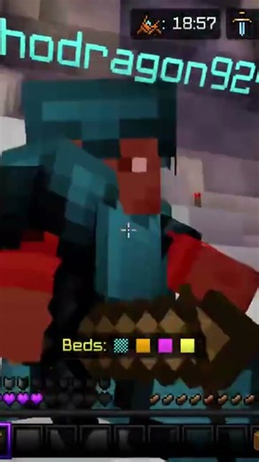 Minecraft bedwars lifeboat server skull map bed break + 3 kills #minecraft #games #gaming
