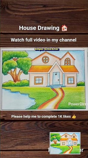 House Drawing / How to Draw a House Easy Step By Step / House Scenery Drawing / Ghar ka Drawing