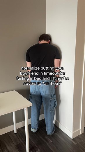 Comical Boyfriend Timeout for Farting in Bed