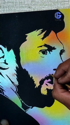 Lionel Messi The Colored Scratch Portrait #scratcharttechniques #drawing #painting #artist #shorts
