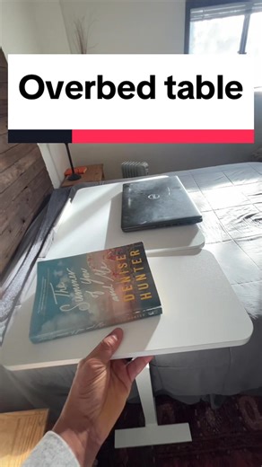 I love this table ✅ Adjustable Overbed Table — perfect bed desk or snack tray ✅ Tilting tabletop for laptop, reading, or breakfast in bed ✅ Rolling design glides under any bed, couch, or recliner ✅ Portable workstation or hospital bed table alternative ✅ Easy to assemble — sturdy, stable, and height #bedsidetable #rollingtable #overbedtable #workfromhomelife #beddesk