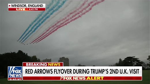 1M views · 60K reactions | NEW: The Red Arrows of the UK’s Royal Air Force perform a flyover in honor of President Trump’s state visit. | Fox News | Facebook