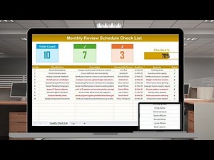 Monthly Review Schedule Check List in Excel