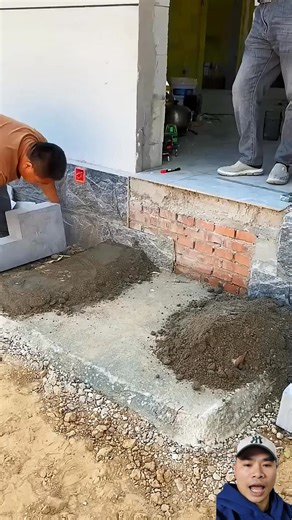 Install carved stone steps on the door #ConstructionLife #StoneCraft #DurabilityInDesign | Ogunquit, Maine Oceanfront Rentals
