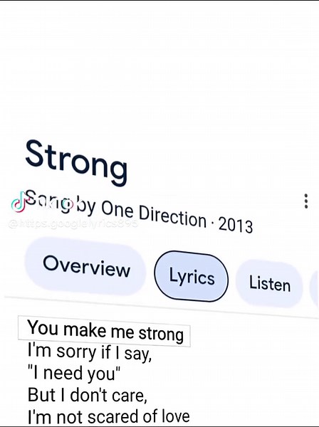 Strong by One Direction - Full Lyrics Revealed