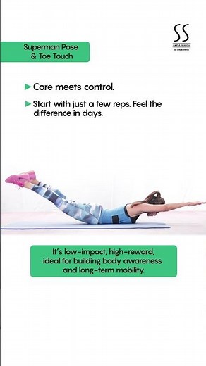 Superman Pose + Toe Touch | Core & Back Strength Workout on the Wall Mat! 💪