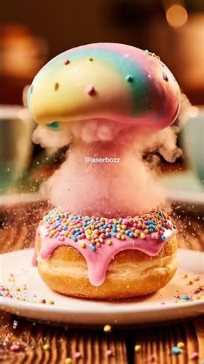 Laser! Donut Gets Destroyed in Slow Motion 💥🍩 | Satisfying Food Science Experiment #Shorts