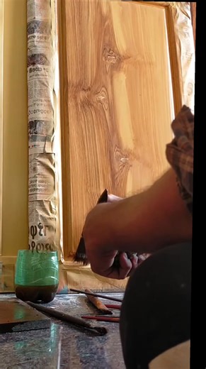 Teak wood graining #woodgraining #wood texture painting | Wood Grain Kerala India