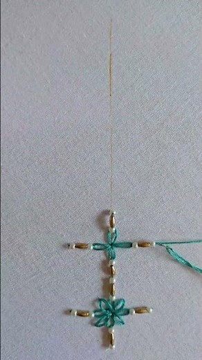 Elegant Teal & Gold Floral Embroidery | Easy Border Design Tutorial