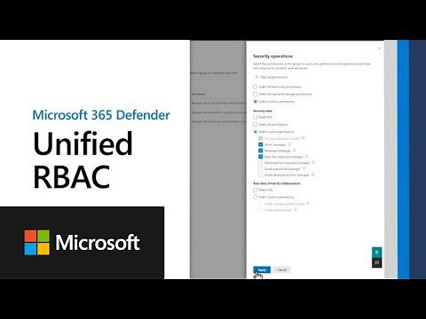 Microsoft 365 Defender: Unified RBAC