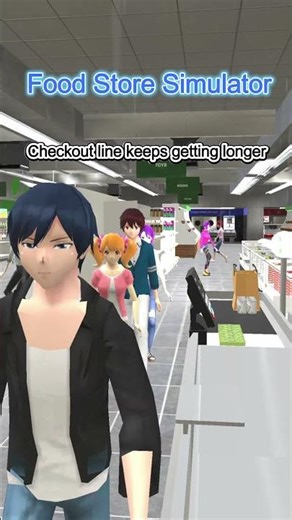Checkout line getting longer (Store Simulator) #foodstoresimulator #simulationsoftware