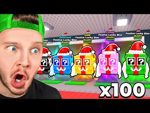 J'ai ouvert 100 Festive LUCKY BLOCK de Noël !