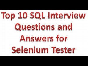 SQL interview Questions and answers for Selenium Tester