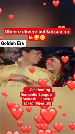 Dheere Dheere Bol Koi Sun Na Le -Celebrating Romantic Songs of Mukesh Song 10/10 (Finale)❤️🎵 #Shorts
