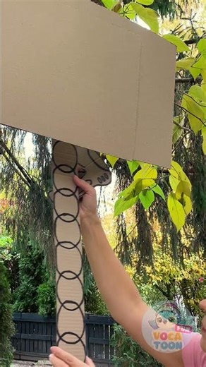 Cardboard Swinging Delight: A Creative Adventure! 🎈📦