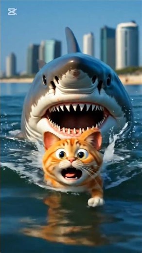 Cat vs Shark – The Funniest Ocean Chase Ever! 🐱🦈😂 #animation #cat #cartoon #funny #movie