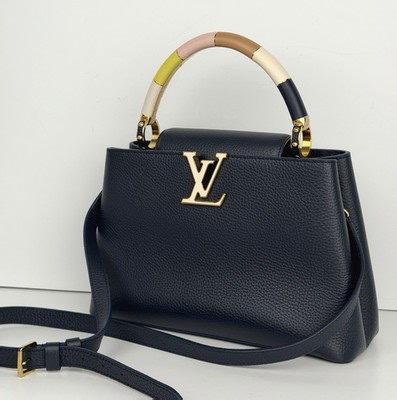 Louis Vuitton Capucines Handbag PM in Navy Ink Taurillon Leather NFC B9 | eBay