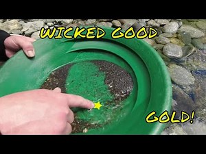 gold panning in a vermont stream. Prospecting trip with epic gold