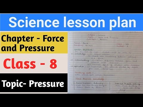 Science lesson plan | Class-8 | Chapter - Force and pressure | Topic- Pressure | B.Ed lesson plans