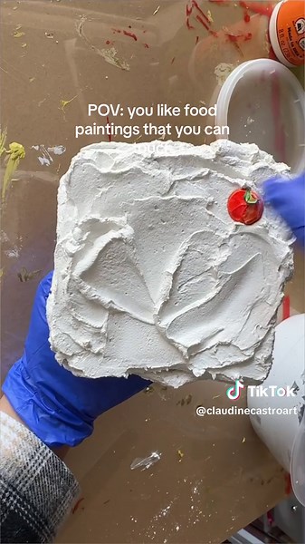 Textured Food Paintings: Oranges Sculpted from Paint Mixtures