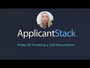 ApplicantStack - Creating a Job Description