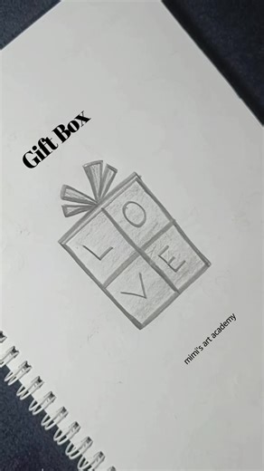 love gift box drawing tutorial step by step #love #giftboxsurprise #drawing #easy #pencilart