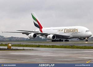 Airbus A380 volta a realizar voos para o Brasil nas cores da Emirates
