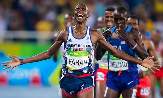Mo Farah wins the 'double double' gold medals – video highlights