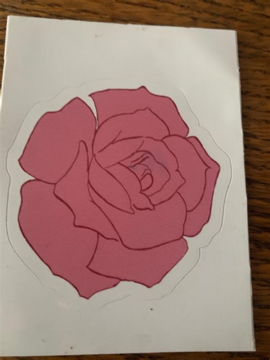 Pink Rose Sticker - Hand Drawn Design - Etsy