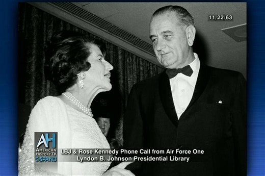 President Johnson Speaks to Rose Kennedy