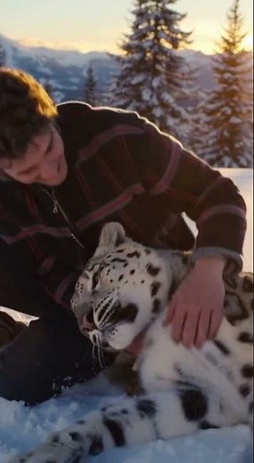 This white leopard just became my friend! 🐆💛 Would you be friends too? 😄