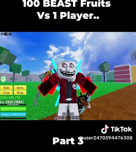 100 Beast Fruits vs 1 Player — Blox Fruits Showdown