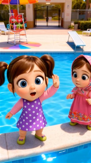 No Pushing at the Pool! Kids Learn an Important Safety Rule ⚠️ #shorts