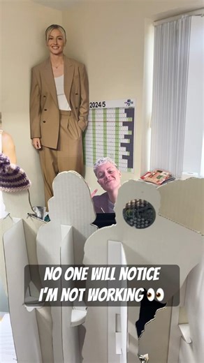 Get a Buddy of yourself to put at your desk 👀💙 #funny #sneaky #work #officelife