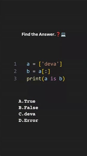 PyCodeCraft on Instagram: "Comment the answer🙌🏻"