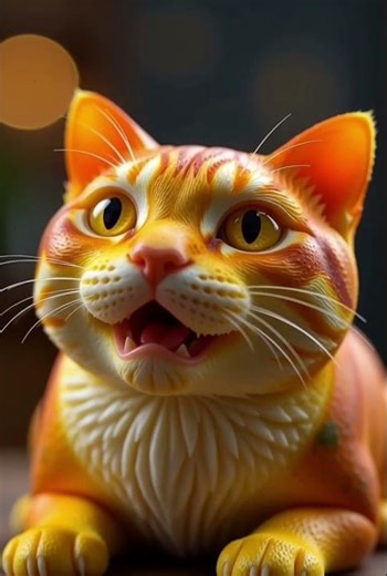 cat made with different fruits