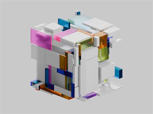 Looping Animation of a Recursively Subdivided Cube