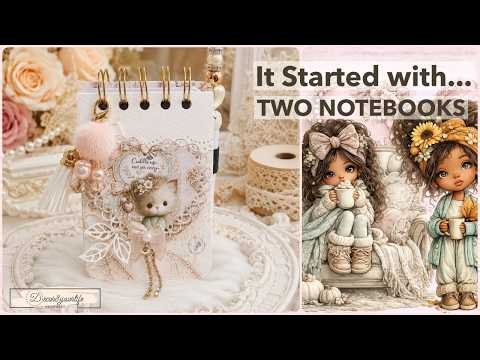I Turned TWO Mini Composition Notebooks into ONE Chunky Spiral Notebook | Fall Hugs & Cocoa Mugs
