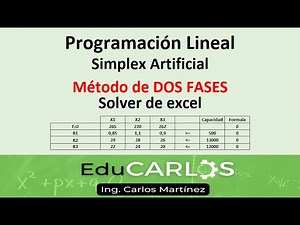 Simplex Artificial Método de DOS FASES | Programacion lineal Ejercicio 2