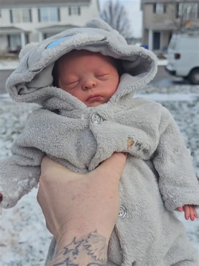 Reborn Baby Enjoys First Snow Day Experience